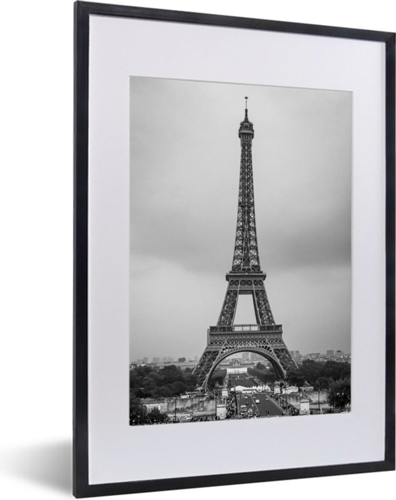 MuchoWow MuchoWow Gerahmtes Poster Der Eiffelturm 30x40 cm - Poster mit zchwarzem Bilderrahmen - Wandposter Schlafzimmer