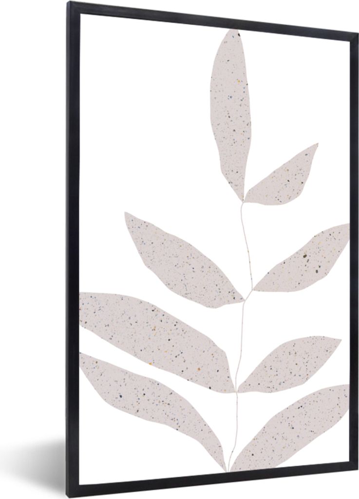 MuchoWow Gerahmtes Poster Blätter - Design - Pastell 20x30 cm - Poster mit Schwarzem Bilderrahmen Wandposter Rahmen Foto Bilder - Drucken - Bild...