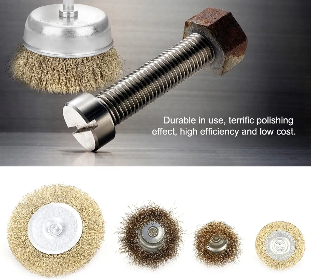 Brosse métallique pour perceuse pour enlever la rouille tenace, pack de 24