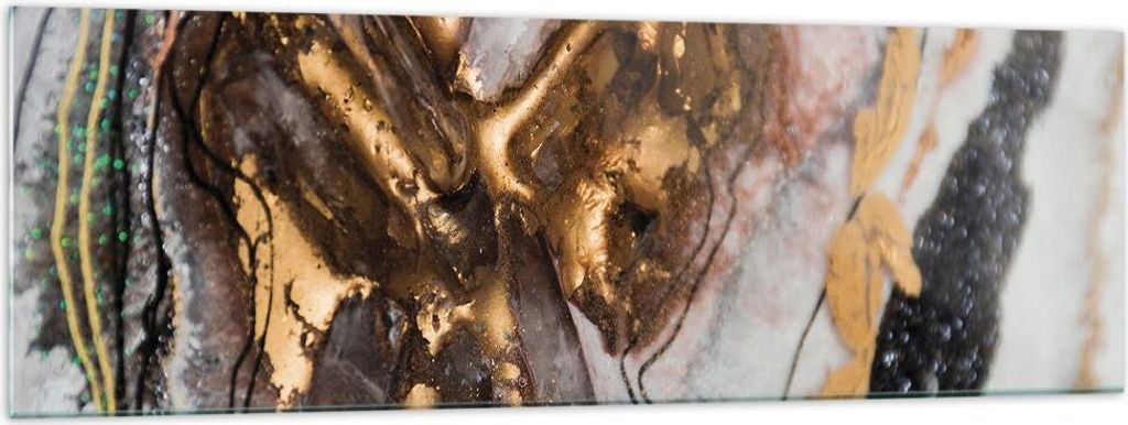 Bilder auf glas - Einteilig - Abstraktion Marmor Textur - 160x50cm - Glasbilder - Wandbilder - Bilder - Wanddekoration aus Glas - Glas Bilder - Wan...