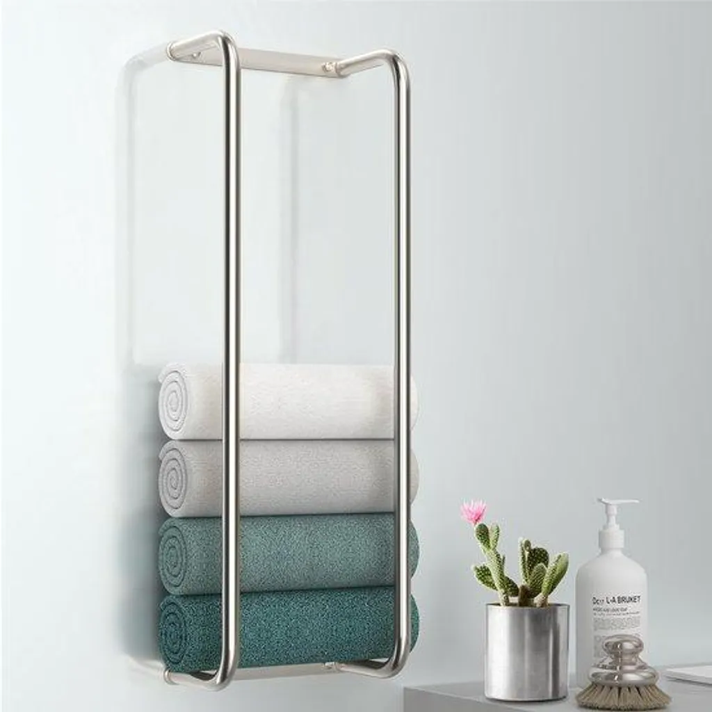 Porte-serviettes compact en inox : fini le désordre dans la salle de bain