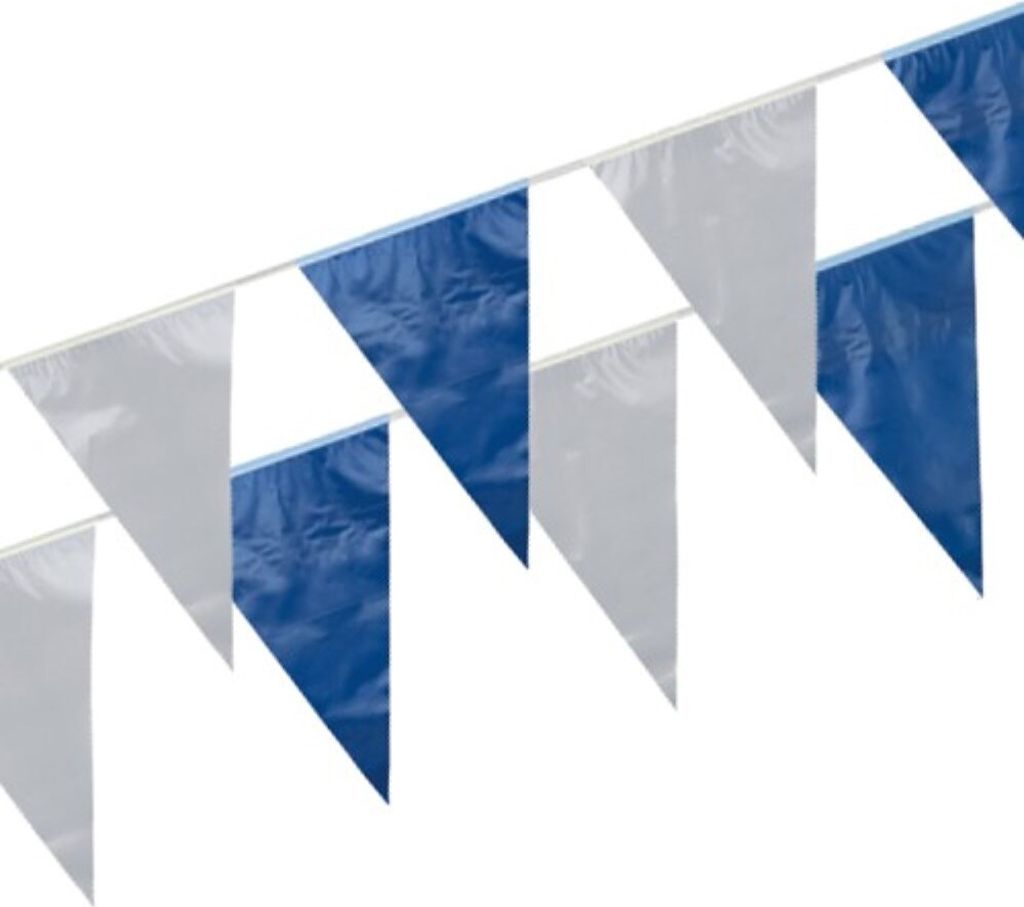Wimpelkette, Folie 10 m blau/weiss wetterfest Produktbild 
