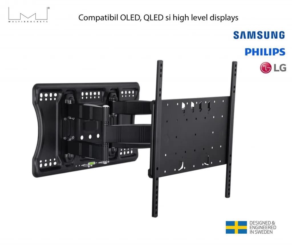 Support TV Multibrackets M VESA Super Slim Tilt & Turn HD Noir Flexible