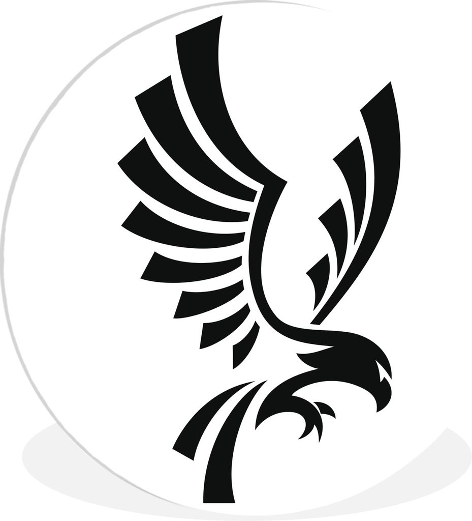 MuchoWow Rundes Wandbild - Runde Bilder Illustration mit dem Symbol eines Adlers Ø 30 cm Kreis Wanddekoration Kunststoff - Wandkreis - Wandschmu...