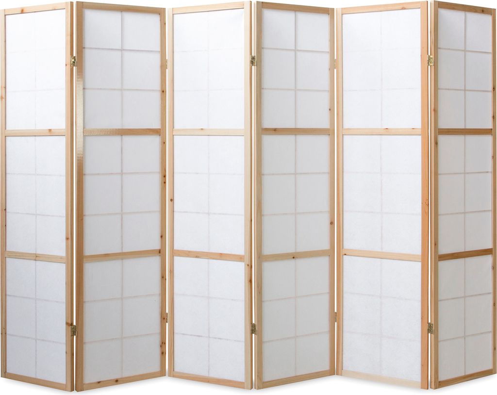 Homestyle4u 280 Paravent Raumteiler 6 Teilig, Holz Natur, Produktbild 7