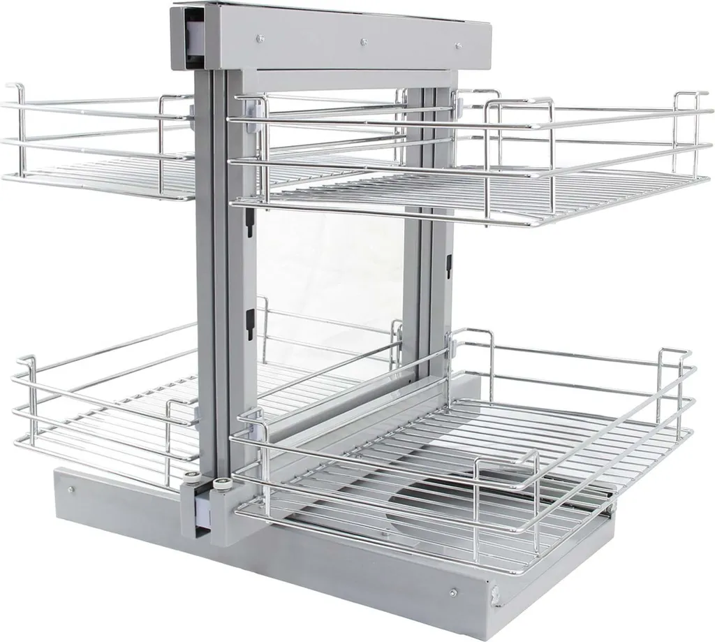 Panier Magique Inox à Extraction Totale pour Meuble d'Angle Cuisine 90cm