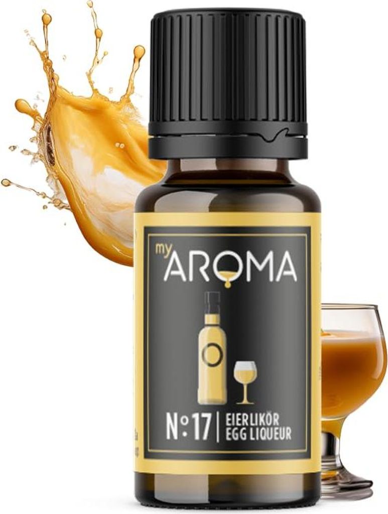 myAROMA Eierlikör flavour drops, 10ml – Zuckerfrei, Kalorienfrei & Vegan, natürliches Aroma ohne künstliche Farbstoffe