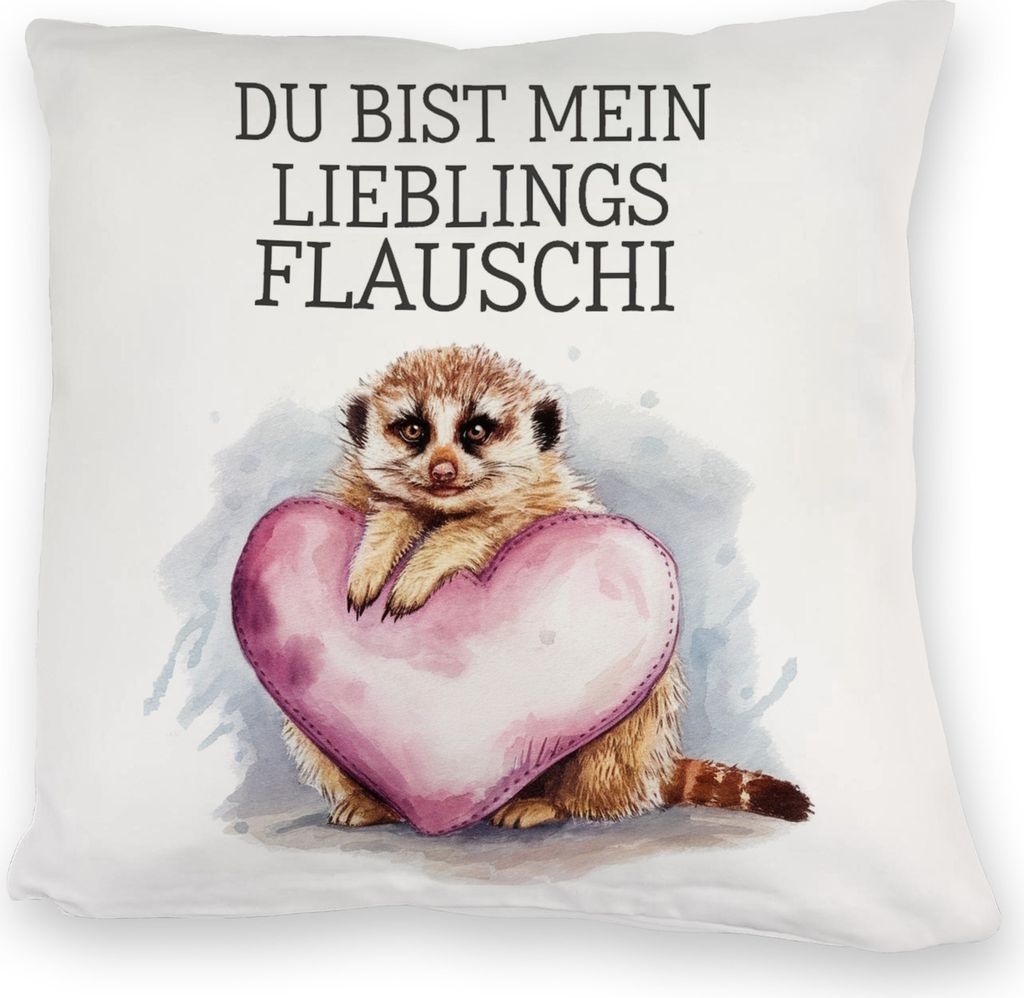 Erdmännchen Lieblings Flauschi Kuschelkissen