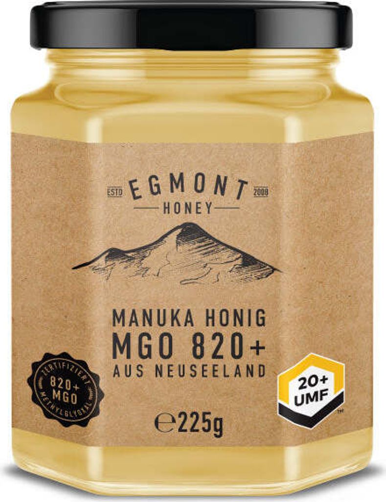 Egmont Manuka Honig MGO 820+ 225g GLAS - Original Neuseeland UMF 7+