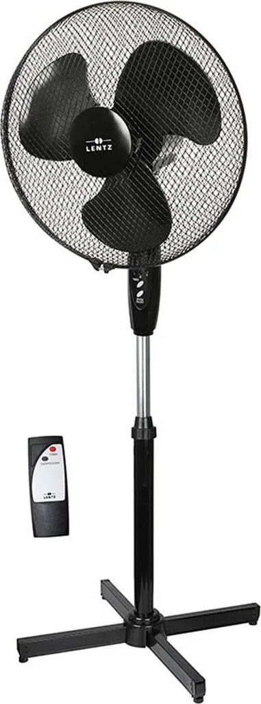 Ventilateur sur pied réglable 124cm noir Lentz avec télécommande 40cm