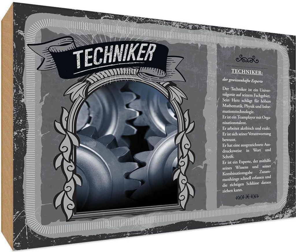 vianmo Holzschild 12x18 cm Techniker Beruf Arbeit