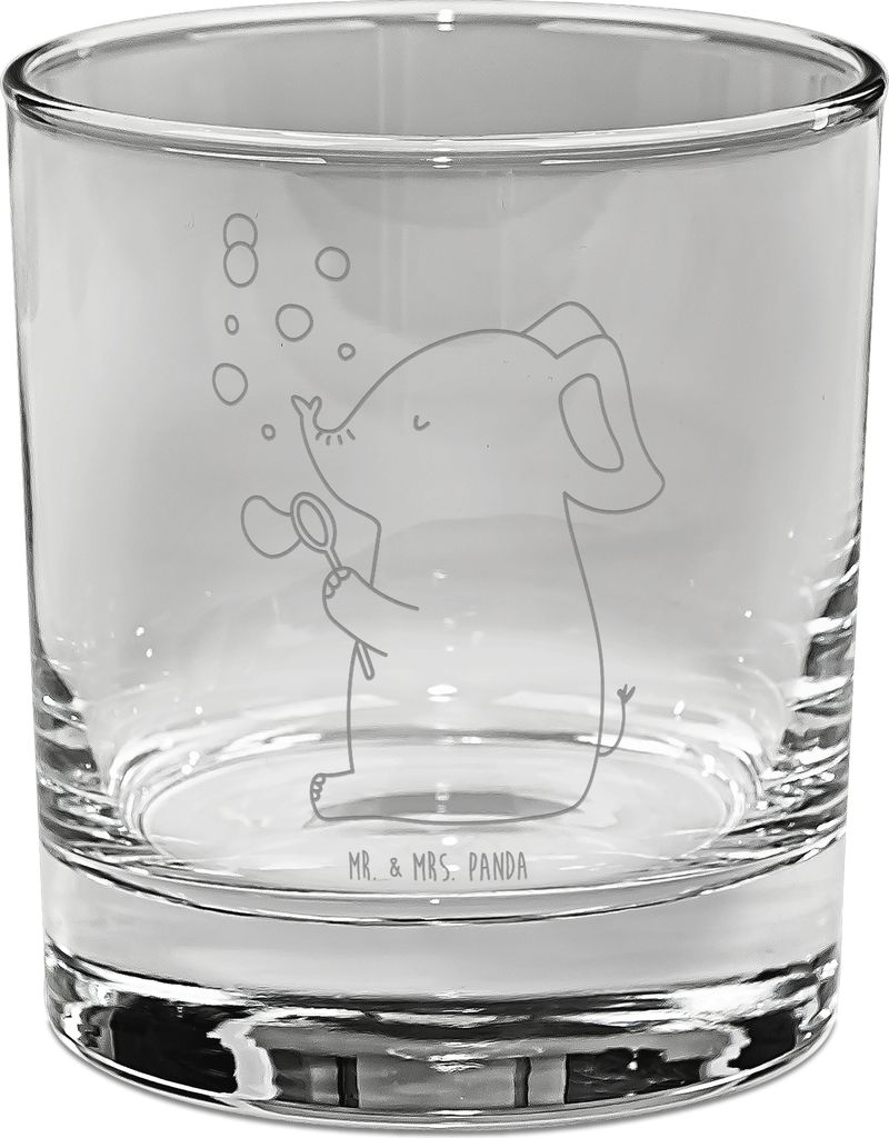 Mr. & Mrs. Panda Glas Elefant Seifenblasen - Transparent - Geschenk, Longdrinkglas, gravur, Liebesspruch, Gute Laune, Heimat, Cocktailglas, Liebe, ...