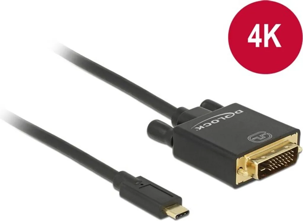 Câble vidéo USB type C vers DVI compatible 4K UHD 30Hz noir 1m - 9