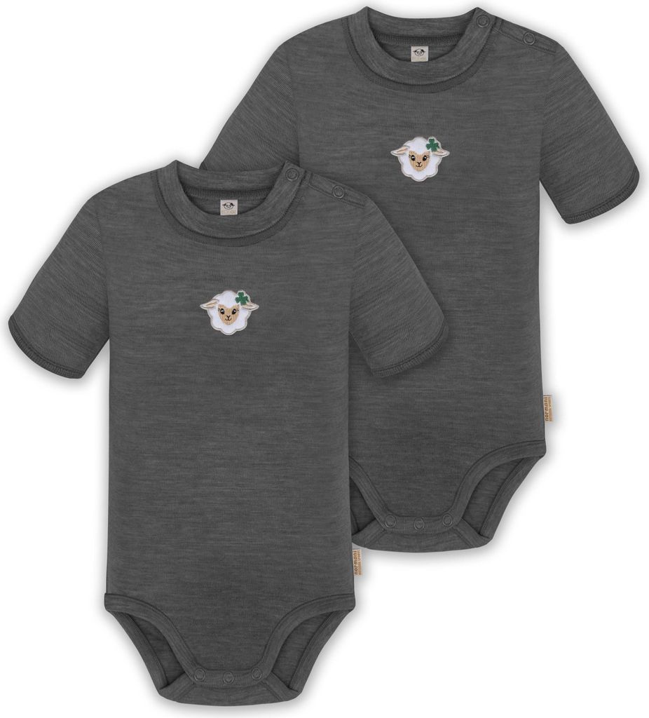 normani 2er Set Baby Unisex Merino Kurzarm Body mit Produktbild 