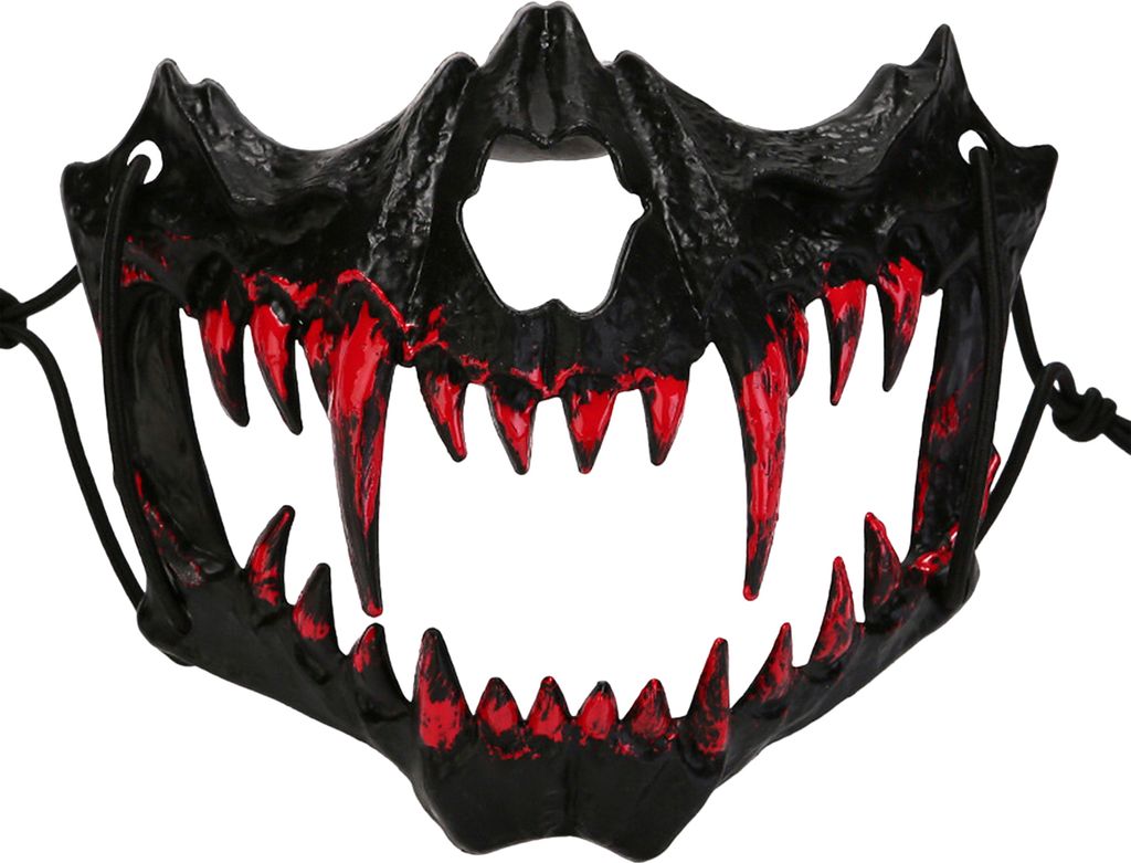 Halbgesichtsmaske, Horror-Halloween-Kostüm-Requisiten, Tierskelett, Blutmaske mit elastischen Bändern für Halloween, Cosplay, Karneval, Maskeraden