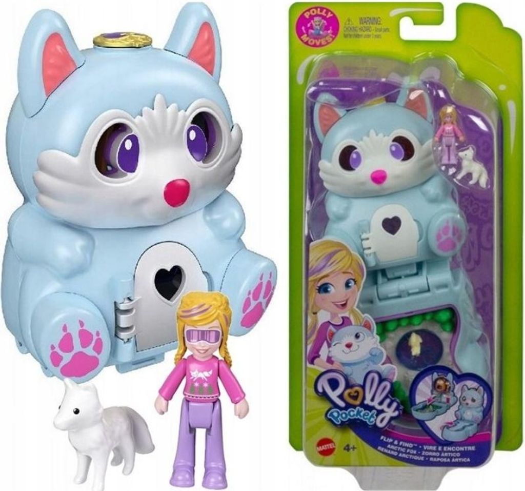 MATTEL POLLY POCKET ARCTIC FOX Bábika FOX sa otvára a otáča Obrázok produktu 