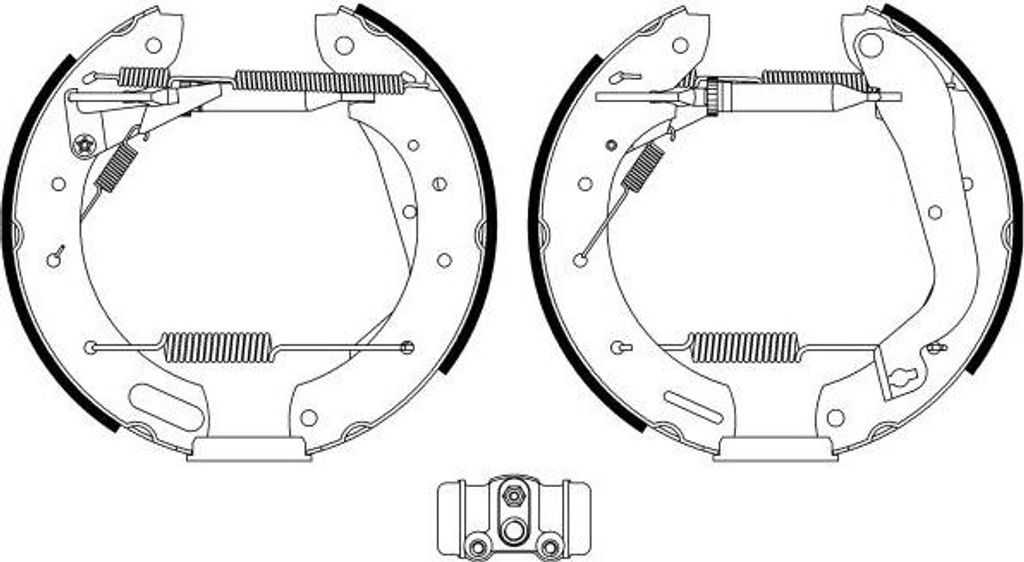 HELLA Bremsensatz Trommelbremse Hinten für NISSAN TERRANO II (R20) 8DB 355 022-651