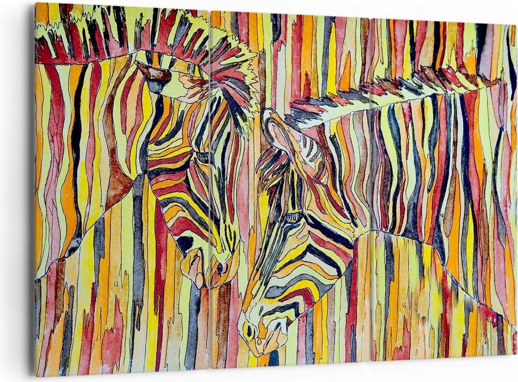 Bild auf Leinwand - Leinwandbild - Zebra Abstraktion - 165x110cm - Wand Bild - Wanddeko - Leinwanddruck - Bilder - Kunstdruck - Wanddekoration - Le...