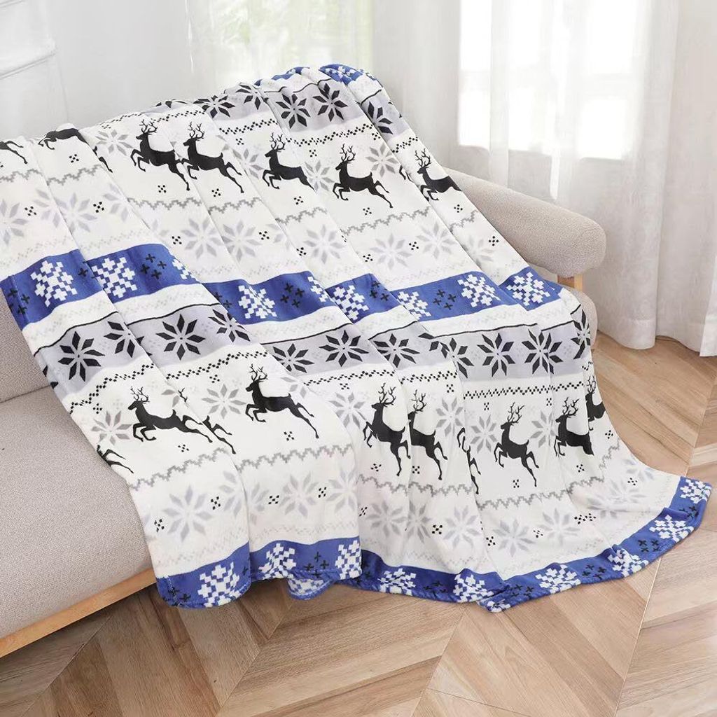 Kuscheldecke Weihnachtsdecke Weihnachtsmotiv 220x200 cm Christmas Winterdecke flauschig warme Tagesdecke Wohnzimmer Deko Sofadecke Bettdecke