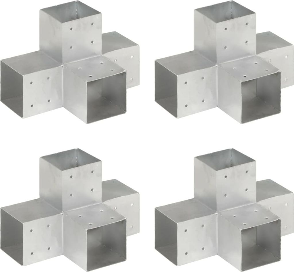 Pfostenverbinder 4 Stk. X-Form Verzinktes Metall 101 x 101 mm