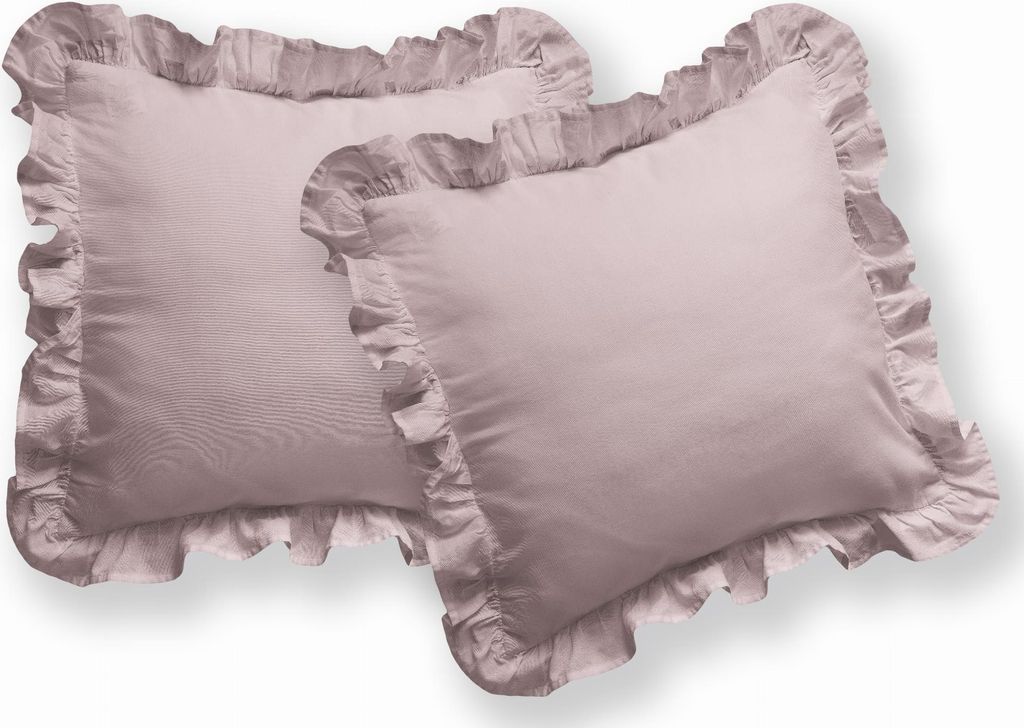 Baumwoll-Kissenbezug 40x40 Pure mit Rüsche Pink Powder 2pcs Produktbild 