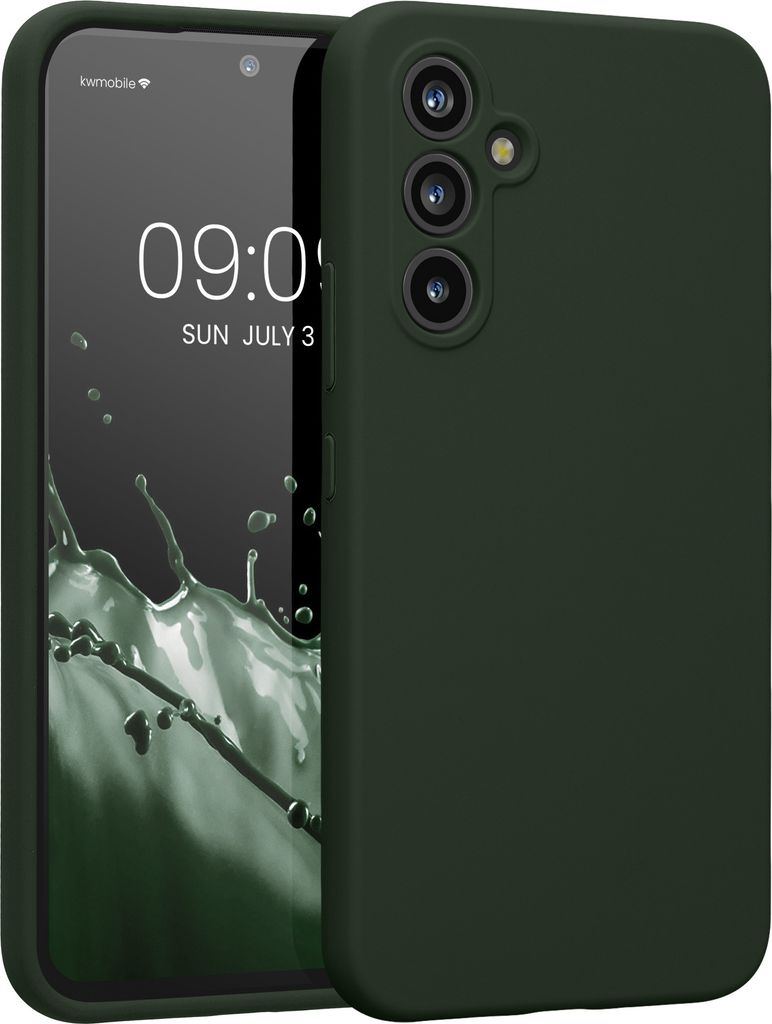 kwmobile Hülle kompatibel mit Samsung Galaxy A54 5G Hülle - A54 Case gummiert - Silikon Handyhülle - Schutzhülle Dunkelgrün matt