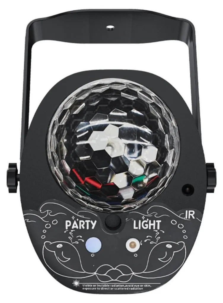 Boule disco RGB activée par le son avec télécommande INF ABS 18cm
