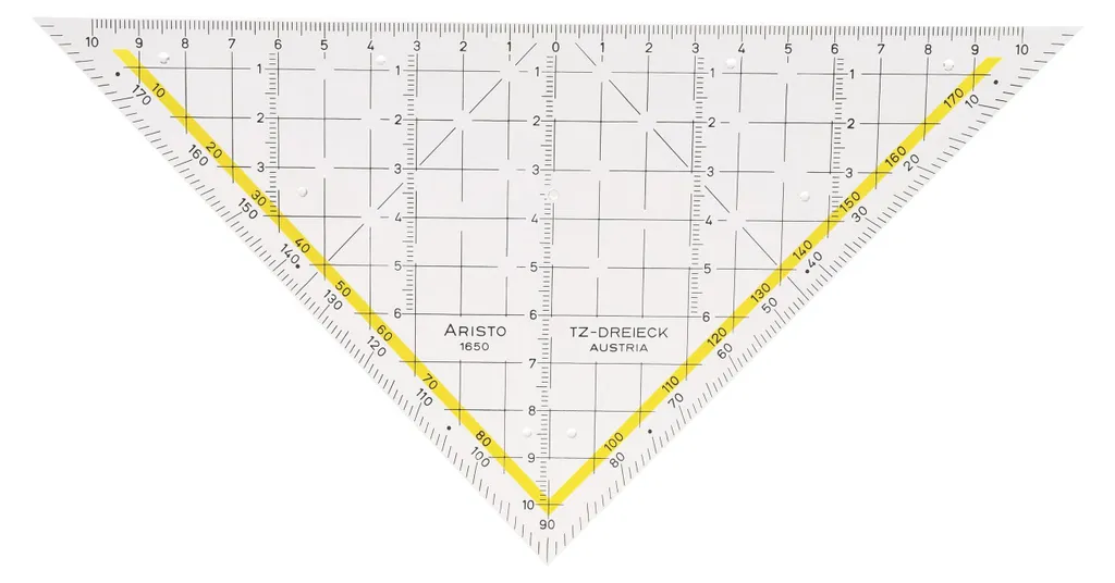 Aristo AR1650/1 Triangle à dessin TZ-Dreieck Plexiglas de 225 mm