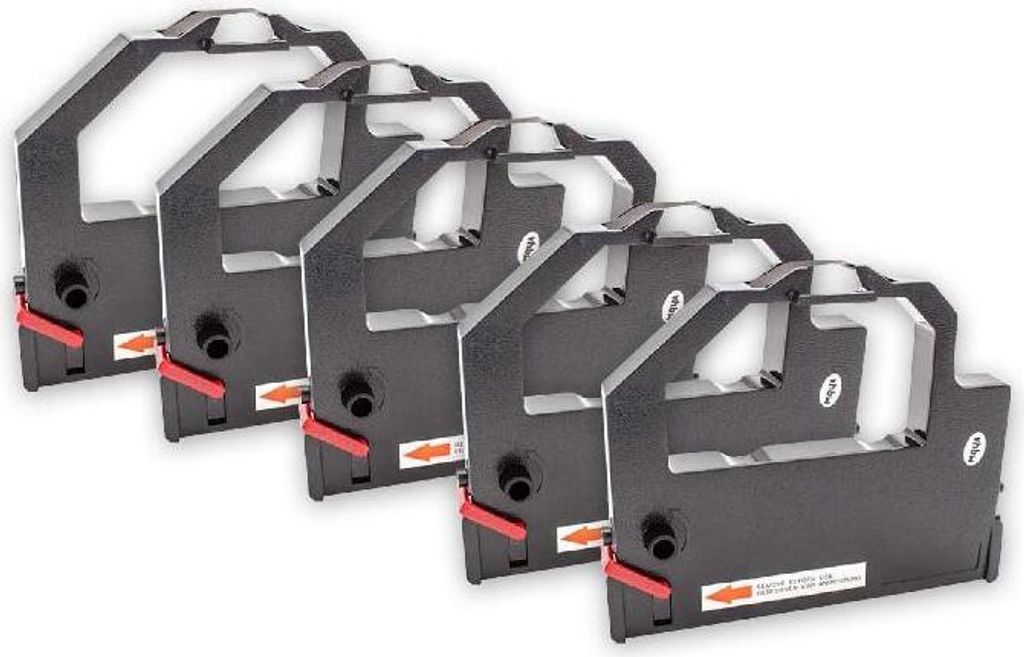 vhbw 5x Farbband Schriftband kompatibel mit Telenorma ISY 17 Plus Nadeldrucker, Bondrucker - Schwarz