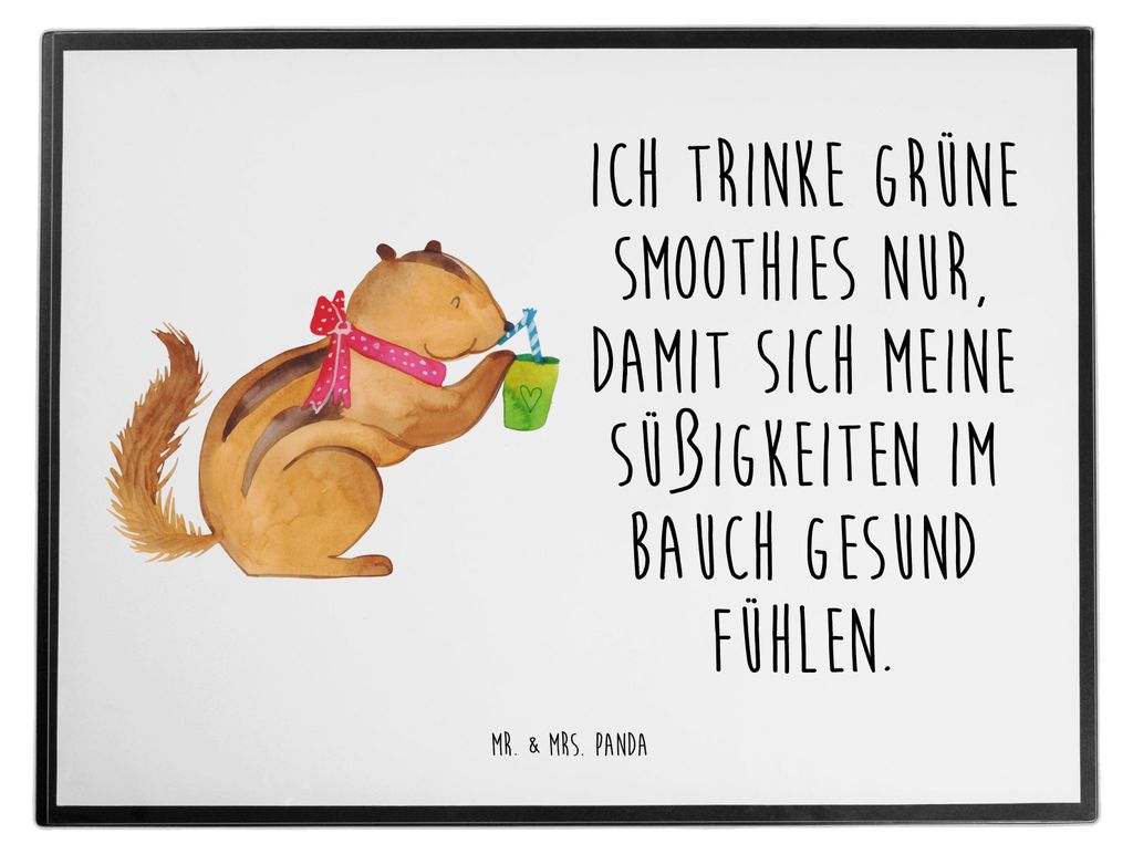 Mr. & Mrs. Panda tischschutzmatte Eichhörnchen Smoothie - Weiß - Geschenk, Unterlage Schreibtisch, Streifenhörnchen, schreibtischunterlagen, Tis...