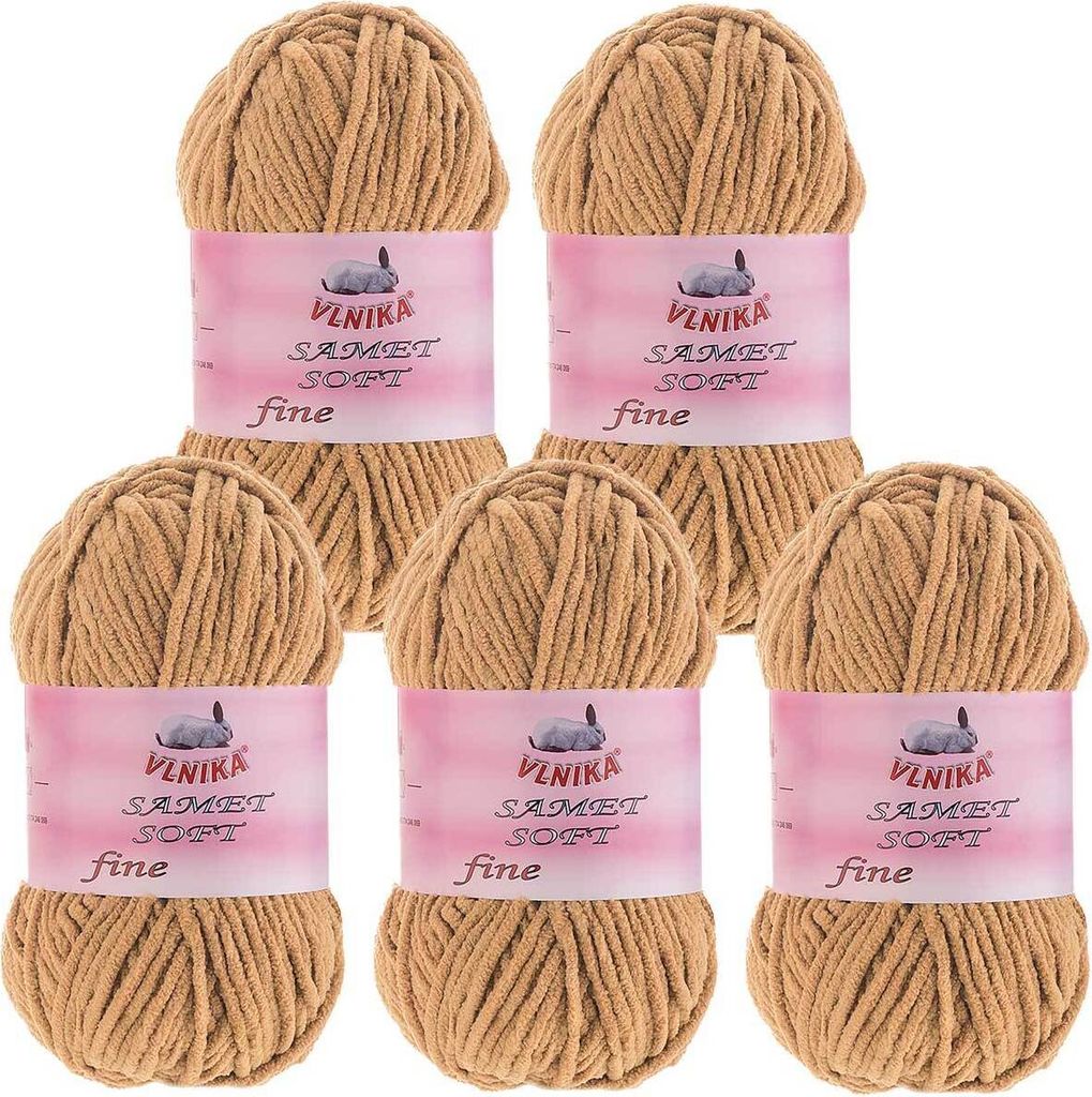 5 x 100g Strickgarn Samet Soft Fine Chenille-Strickgarn Samtwolle flauschige