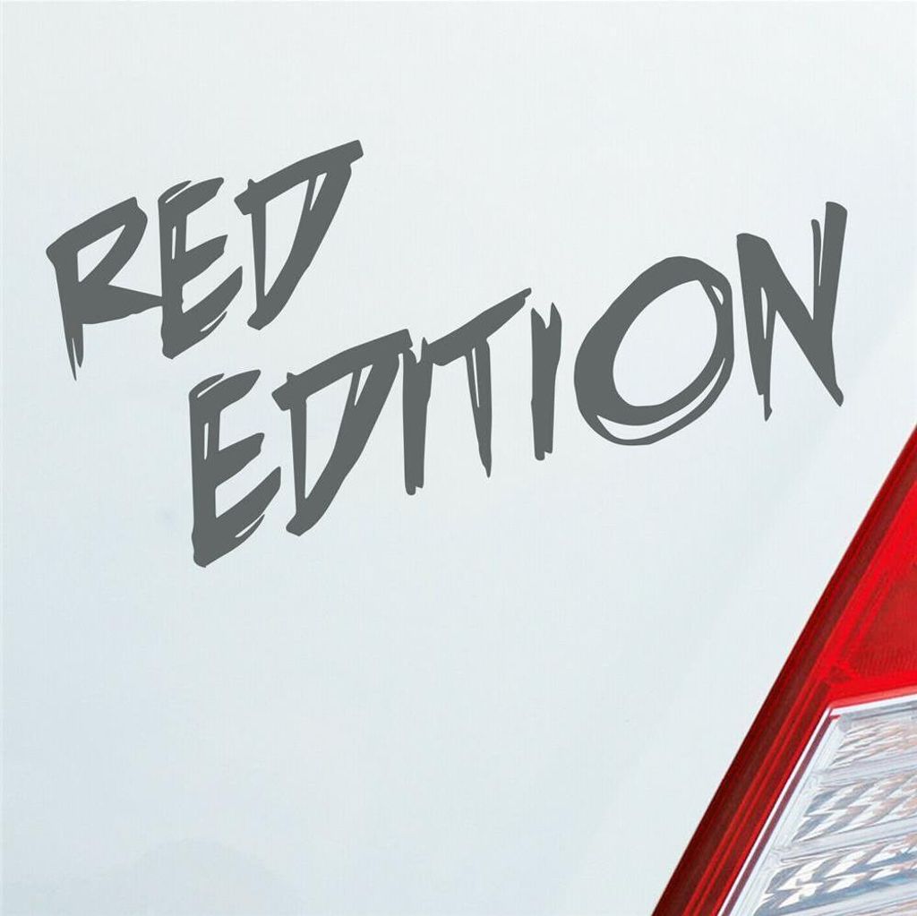 Auto Aufkleber Red Edition Auto Car Tuning 15x7 cm Grau Sticker Heckscheibenaufkleber