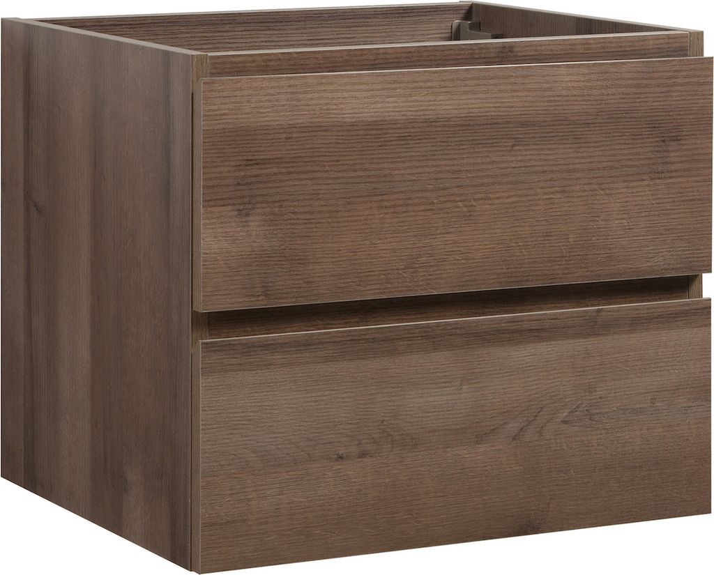Waschbeckenunterschrank Angela 60cm - Braun eiche - Unterschrank Badmöbelset