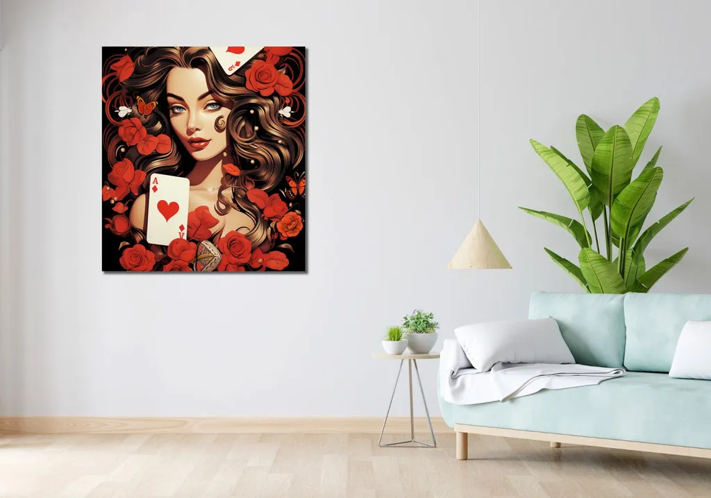 Tableau de salon chic 90x100 cm, déco murale chambre romantique - 2