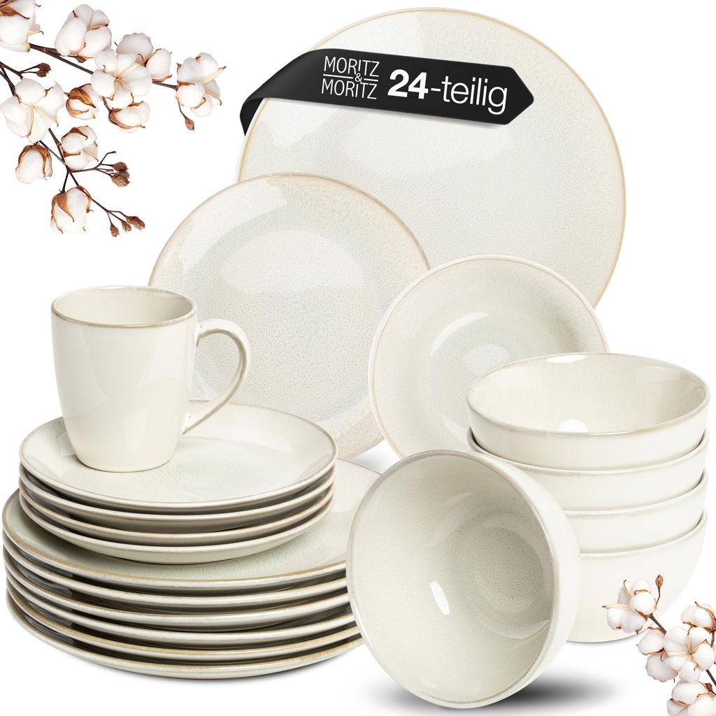 Moritz & Moritz SENSE beige Geschirrset 24 stk. Produktbild 