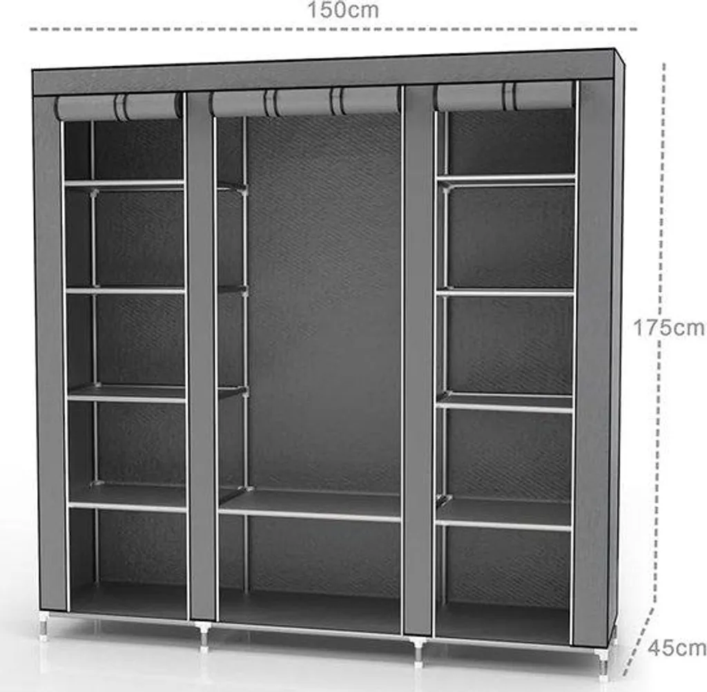 Penderie armoire en bois massif avec étagères de rangement linge