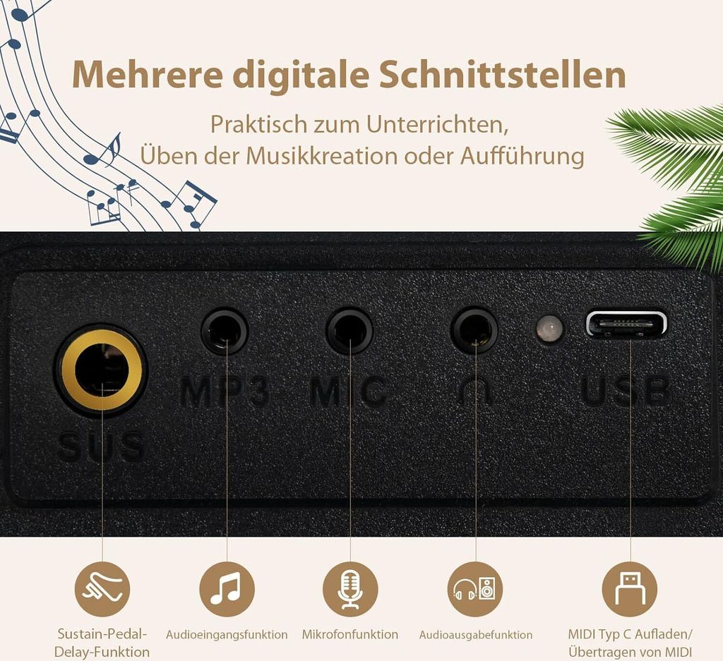 COSTWAY 88 kláves elektrické piano, digitální klávesy Obrázek produktu 3