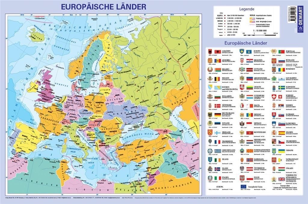 Schreibtischunterlage Politische Karte von Europa Produktbild 