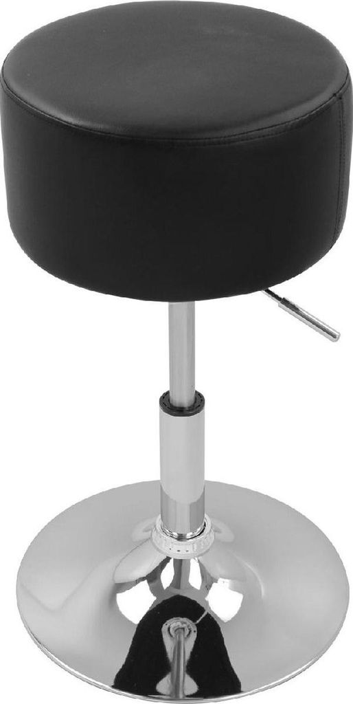 Runden Barhocker Berino – Mit Rückenlehne – Ergonomisch – Schwarz – Küchen- & Bartresenstuhl – Höhenverstellbar – Zithöhe 52–67cm...