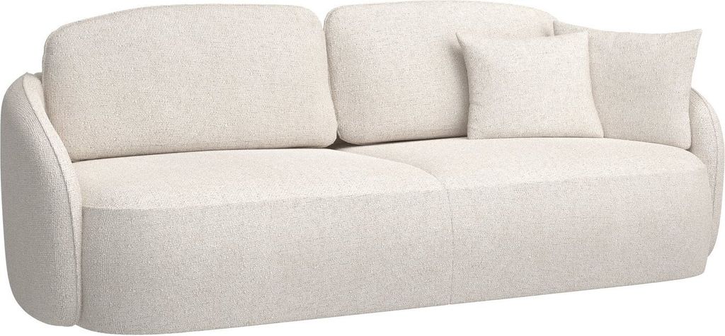 Selsey Savoy - 3-Sitzer Sofa mit Schlaffunktion und Chenille-Bezug, cremeweiß