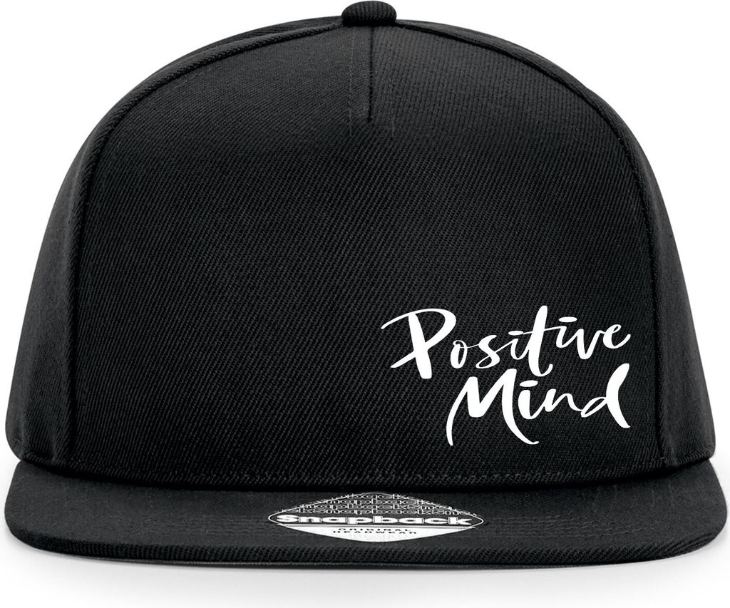 Huuraa Cappy Mütze Positiv Mind Schriftzug Black Polyester Snapback Kappe Geschenkidee