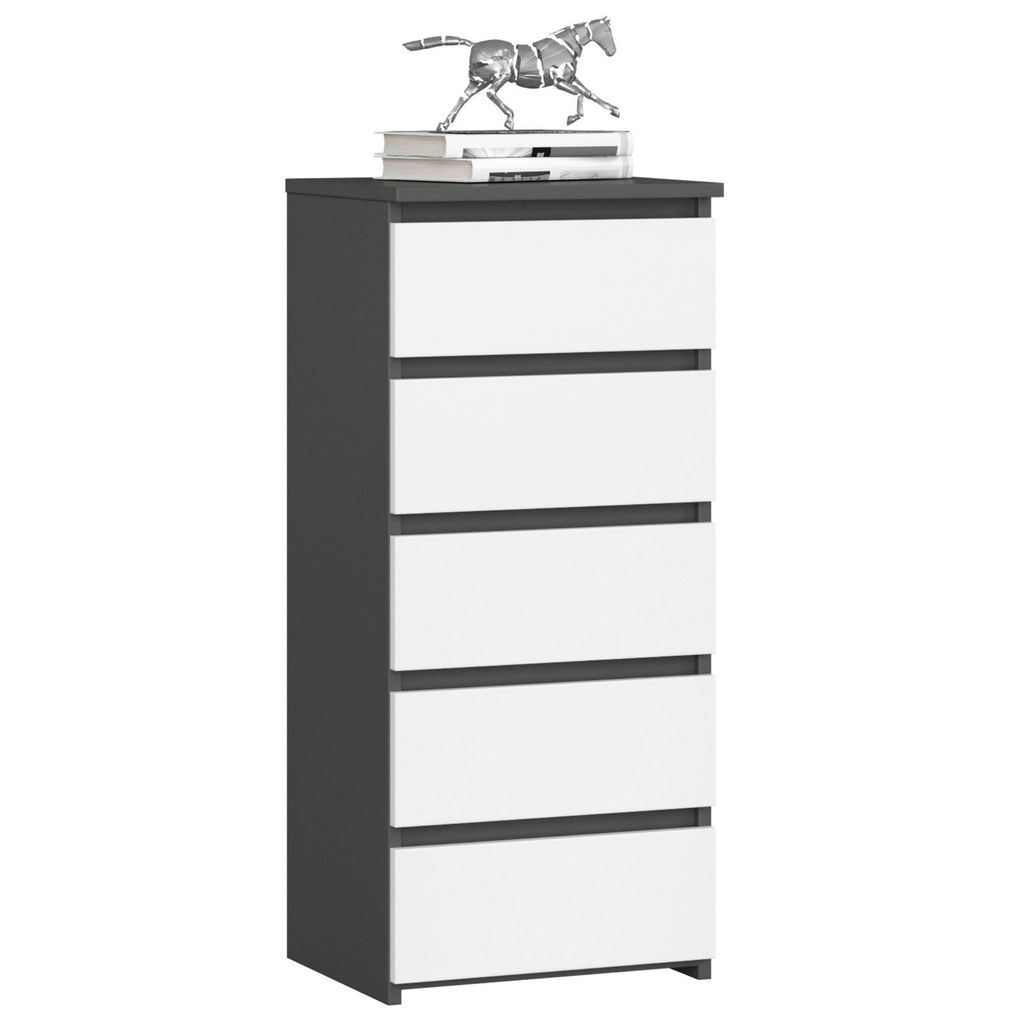 Comò CL5 40 cm Grigio Grafite e Bianco Immagine del prodotto 