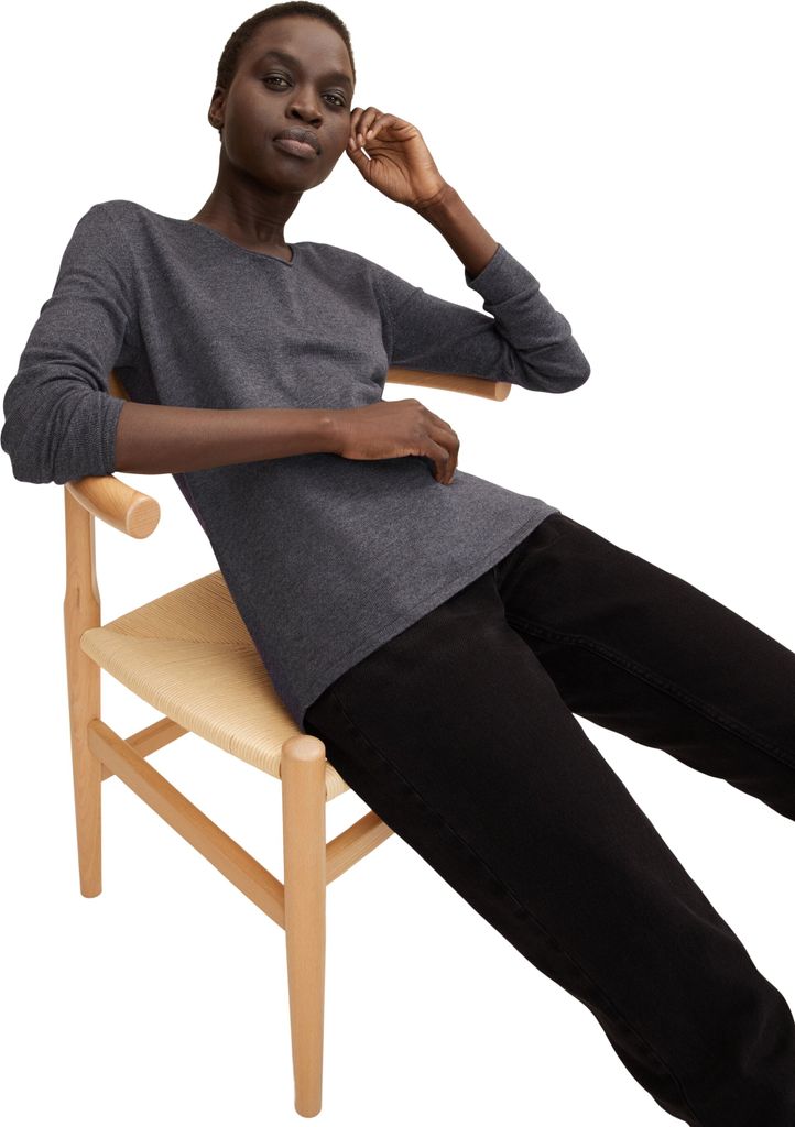 Tom Tailor Pullover Basic-Pullover mit V-Ausschnitt aus Baumwoll-Strick