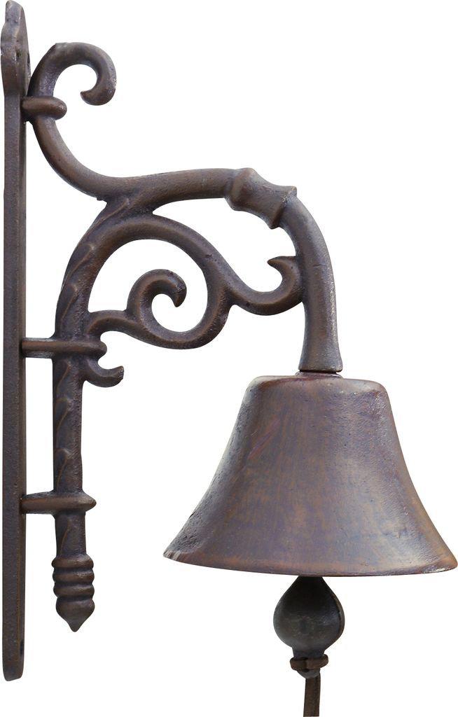 Wandglocke Türglocke Glocke Gusseisen Garten Dekoration Eisen Antik-Stil 32cm
