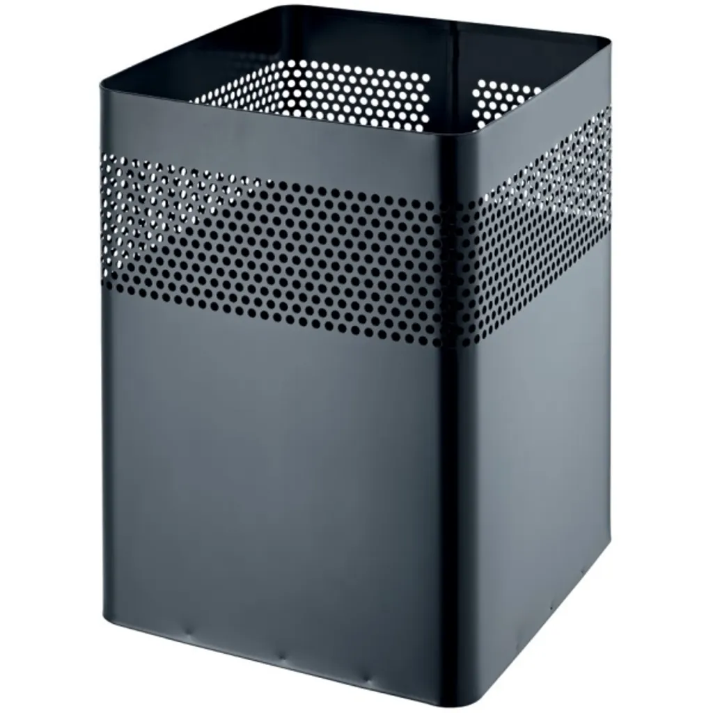 Helit H2515995 Cestino Carta Metallo Nero 15L - Stile Industrial Square