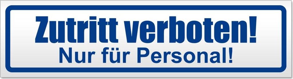 Zutritt verboten nur Personal Magnetschild Schild magnetisch