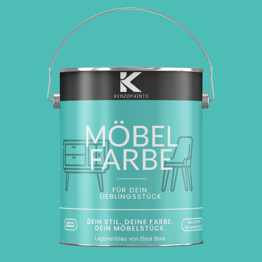 Kenzopaints 2,5Liter Möbelfarbe Möbellack - Lagunenblau von Bora Bora