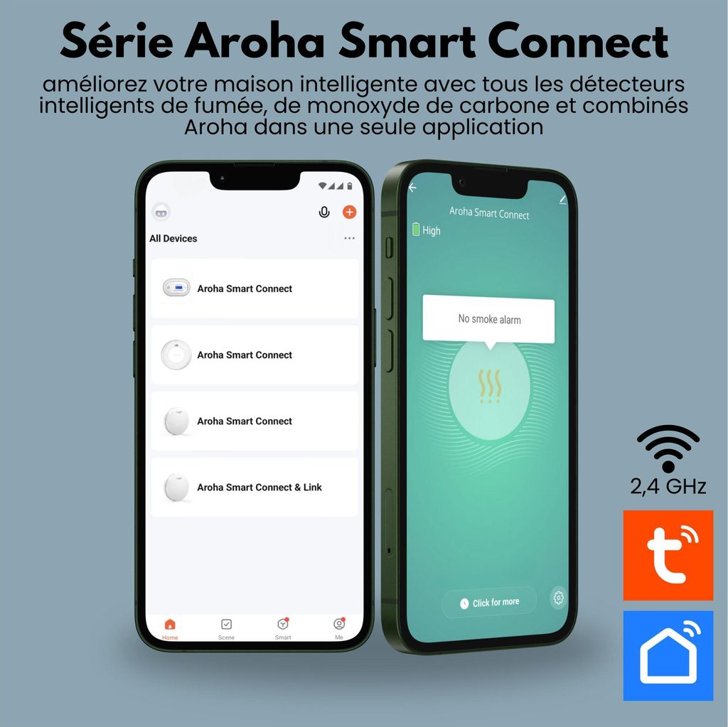 Aroha Smart Connect Détecteur de Fumée Connecté - Batterie Image du produit 