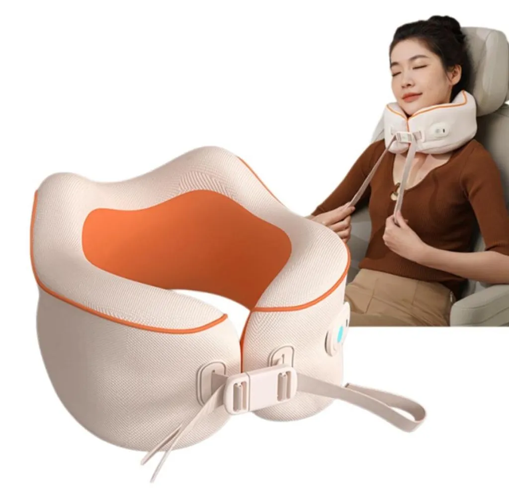 Masseur cervical de bureau INF en élasthanne orange avec charge USB-C