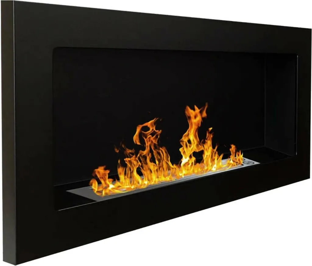Cheminée au bioéthanol Dsquizzat Noire 90x12 cm - Chauffage Design Italie